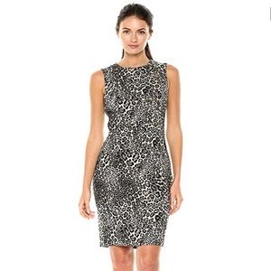 NWT Calvin Klein Leopard Animal Print Dress, 6P